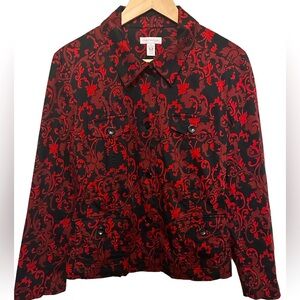 EUC Red With Black Swirls Around Shacket